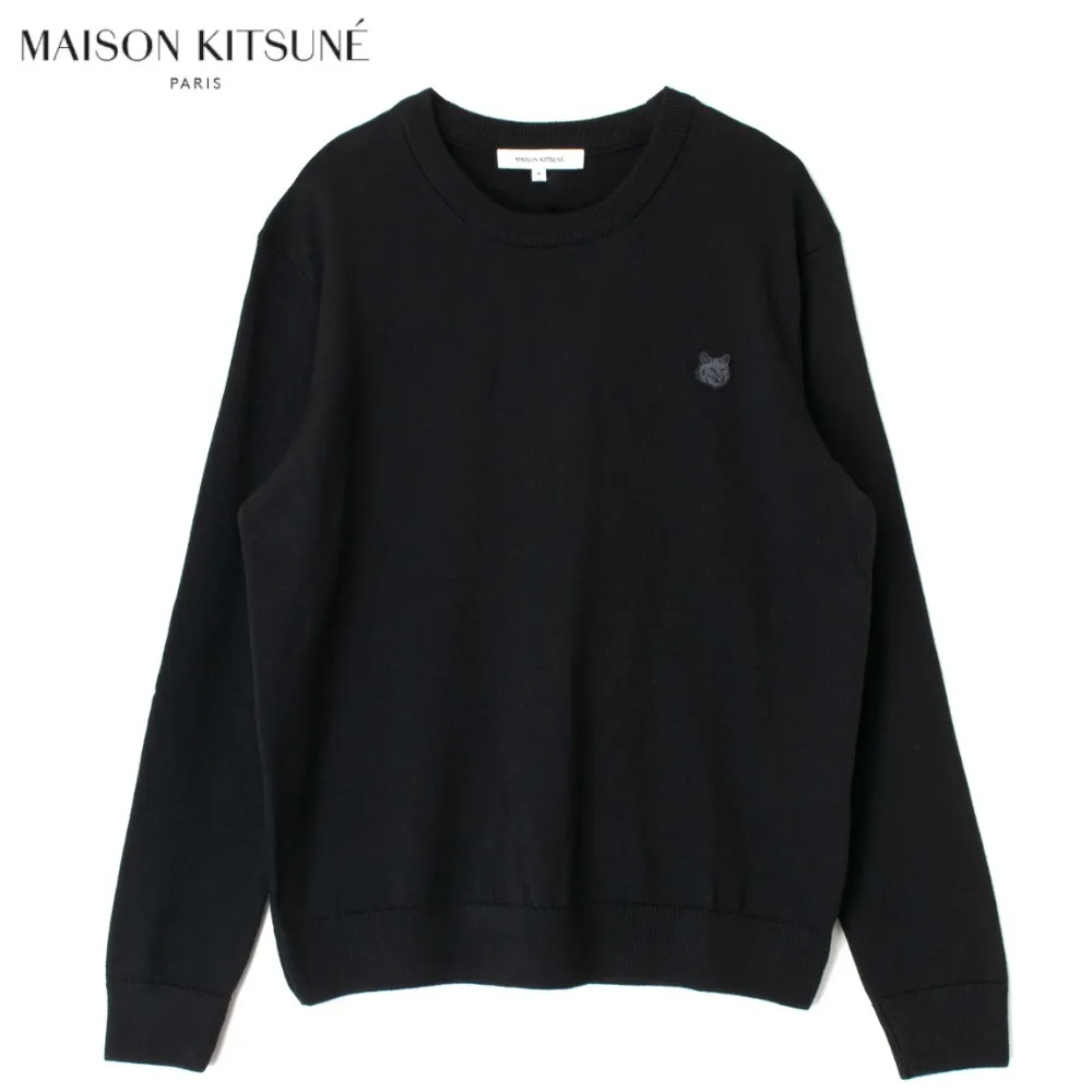 MAISON KITSUNE  |Crew Neck Unisex Wool Street Style Long Sleeves Plain