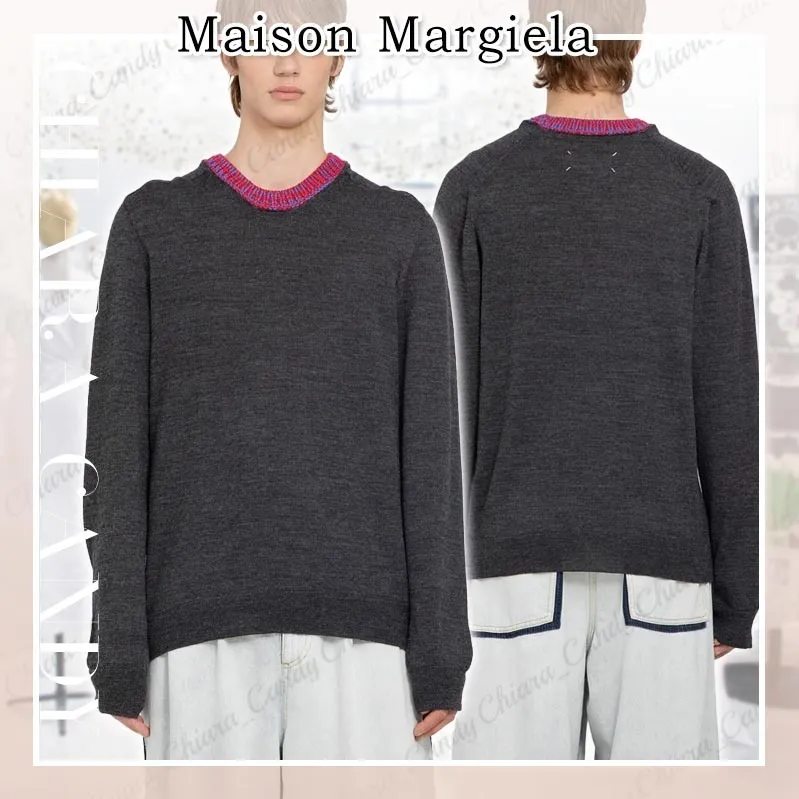 Maison Margiela  |Crew Neck Wool Street Style Long Sleeves Plain Designers