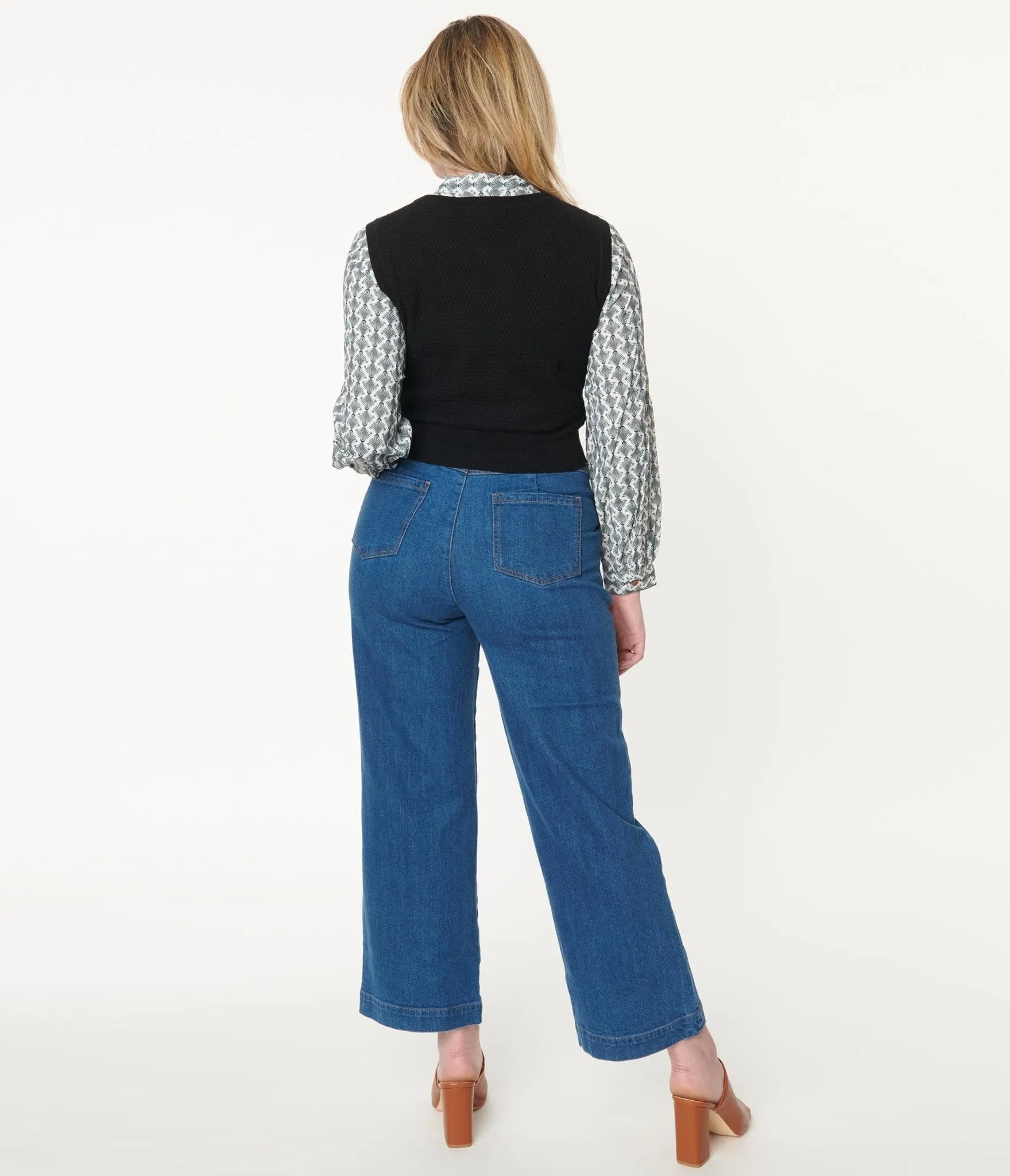 Medium Blue Denim High Waist Jeans