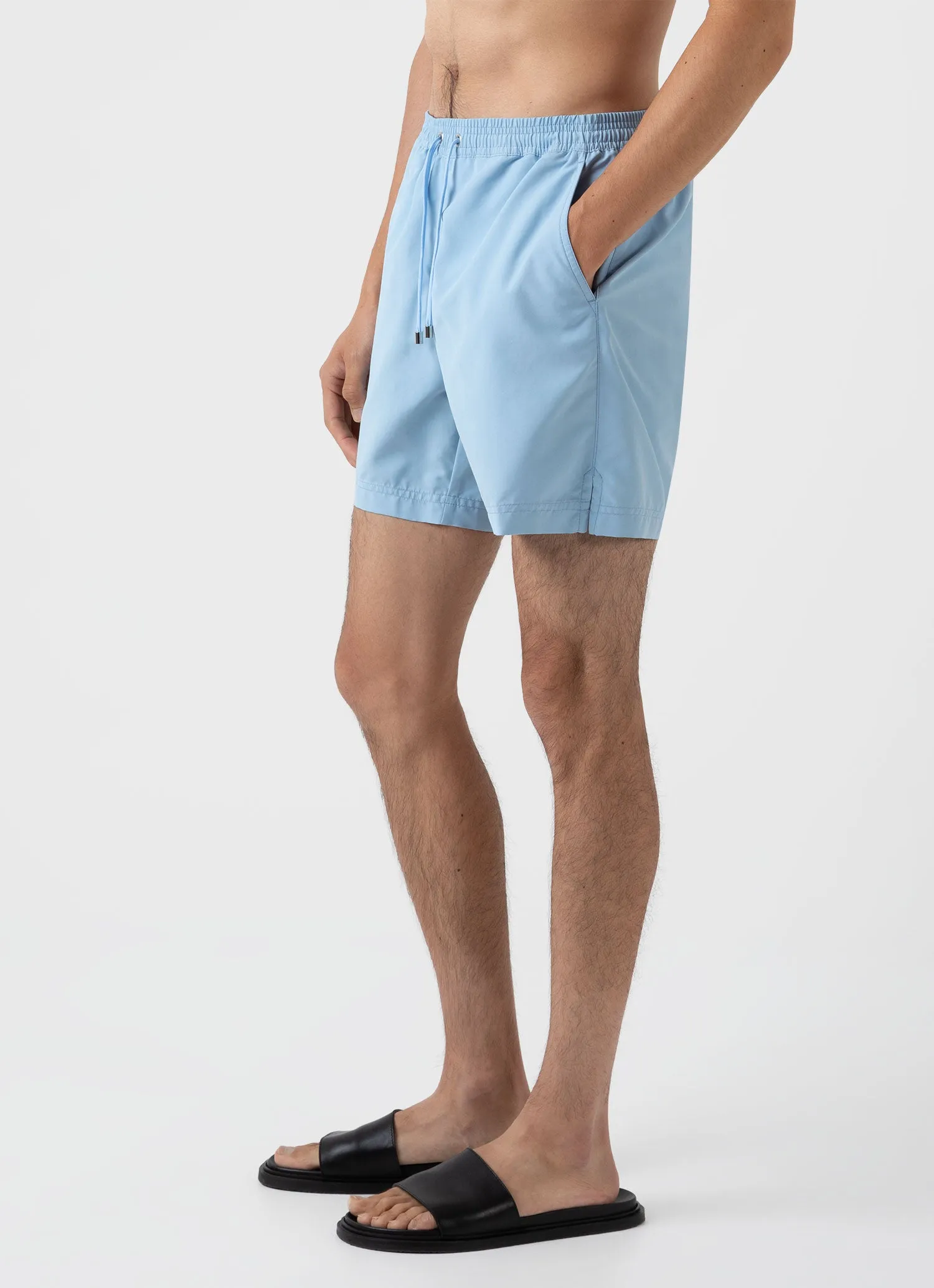 Men's Drawstring Swim Shorts in Light Blue