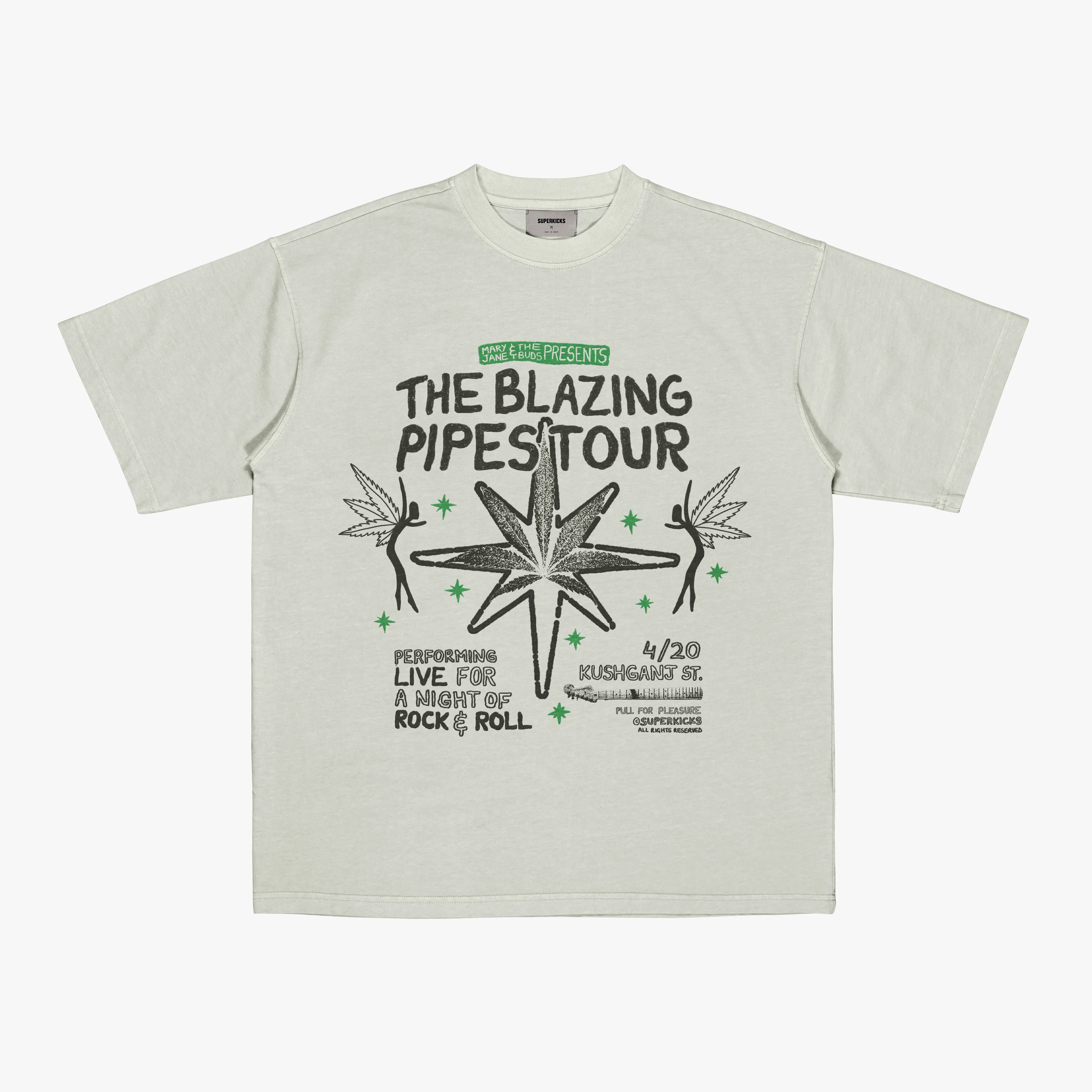 MJ & THE BUDS 'BAND TEE' 'SMOKE GREEN'