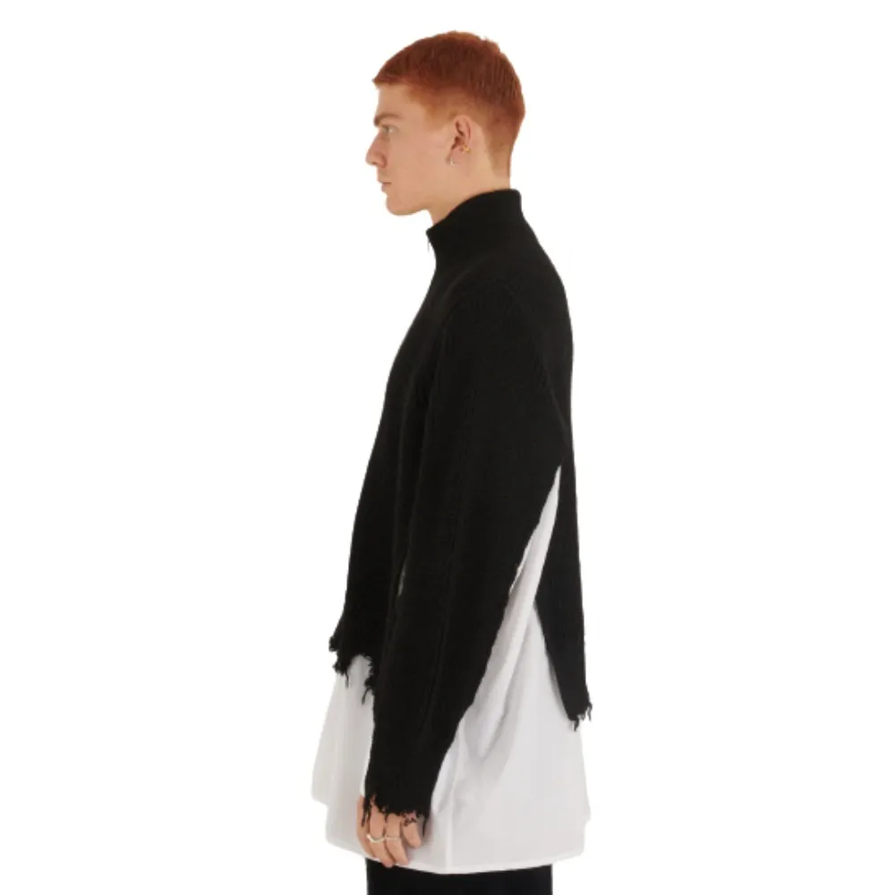 MM6 Maison Margiela  |Unisex Wool Bi-color Long Sleeves Plain Cotton Oversized