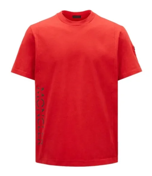 MONCLER  |Plain Cotton Short Sleeves Logo T-Shirts