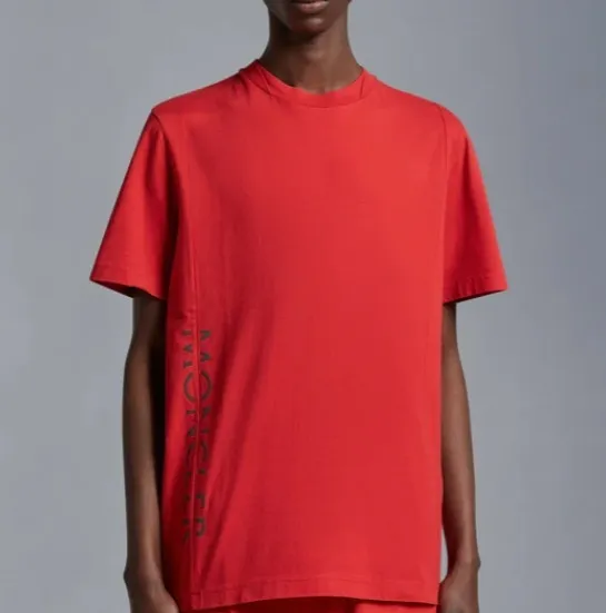 MONCLER  |Plain Cotton Short Sleeves Logo T-Shirts