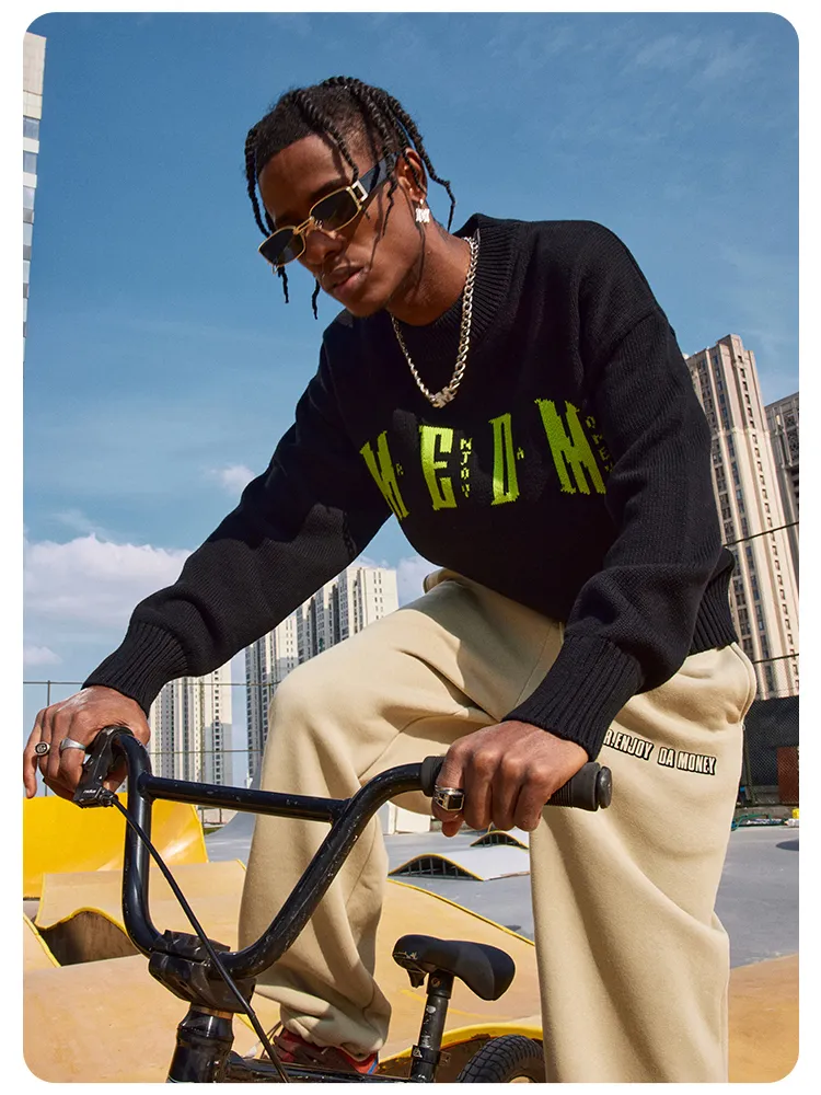 MR. ENJOY DA MONEY  |Unisex Street Style Oversized Logo Sweaters