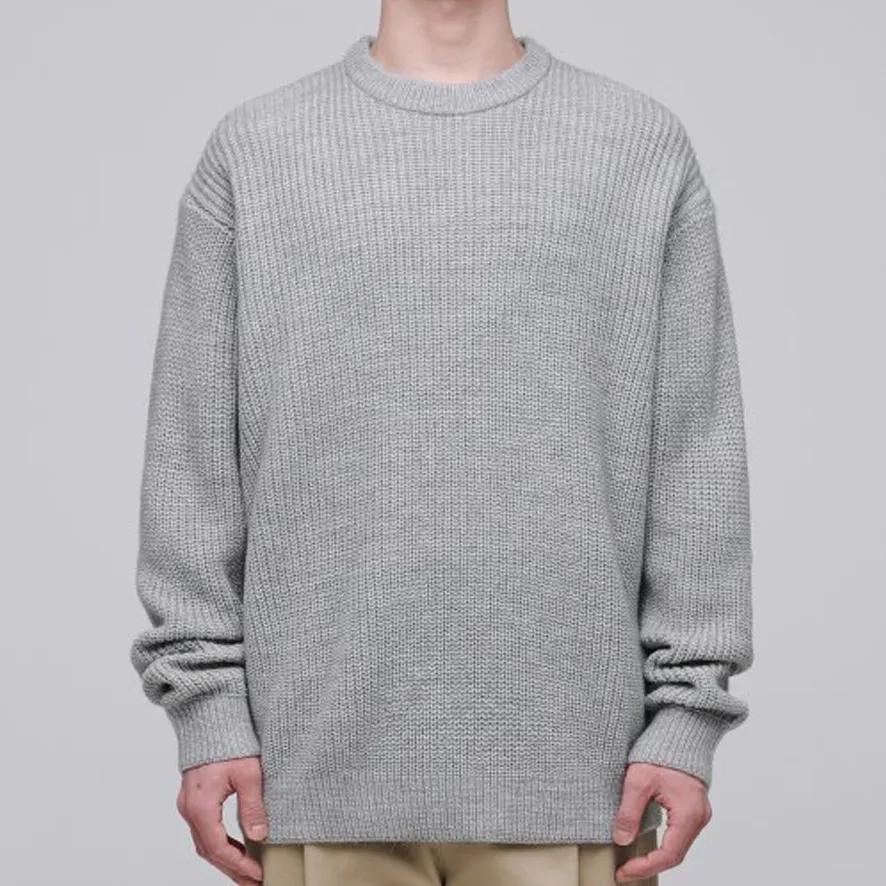 MUSINSA STANDARD  |Crew Neck Wool Street Style Long Sleeves Plain Sweaters