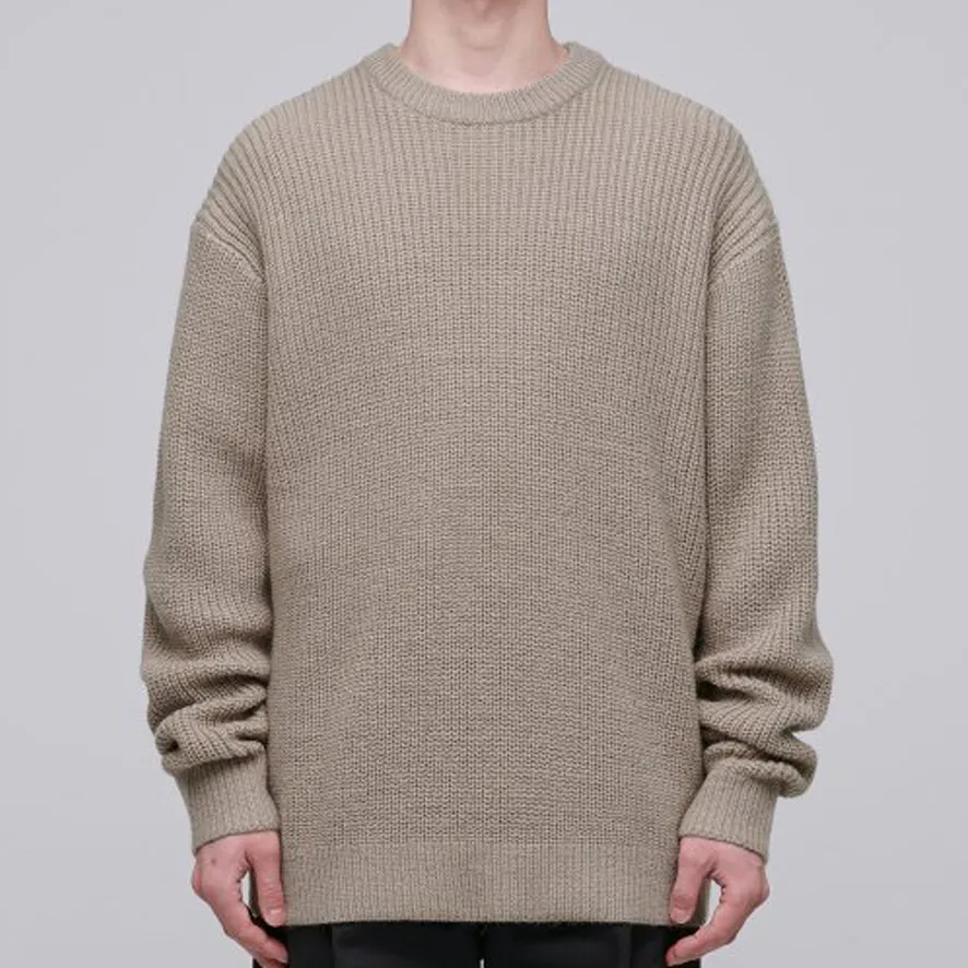 MUSINSA STANDARD  |Crew Neck Wool Street Style Long Sleeves Plain Sweaters