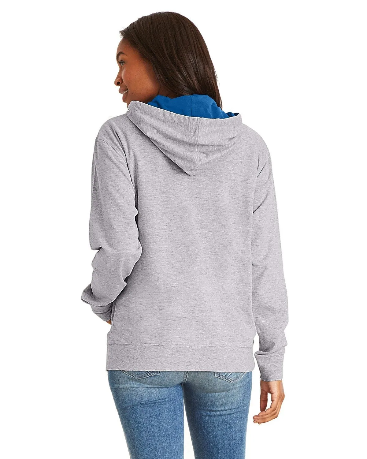 Next Level French Terry Pullover Hoody 9301 Heather Grey/ Royal