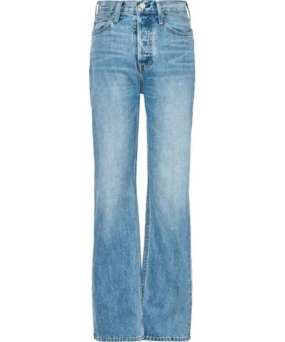 Noend Denim Blue Dru Mom Straight Jeans In Arizona