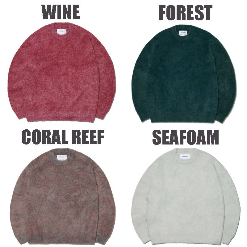 NOMANUAL  |Crew Neck Unisex Nylon Street Style U-Neck Long Sleeves