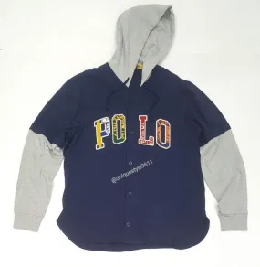 Nwt Polo Ralph Lauren Pennant Logo Baseball Hooded Jersey