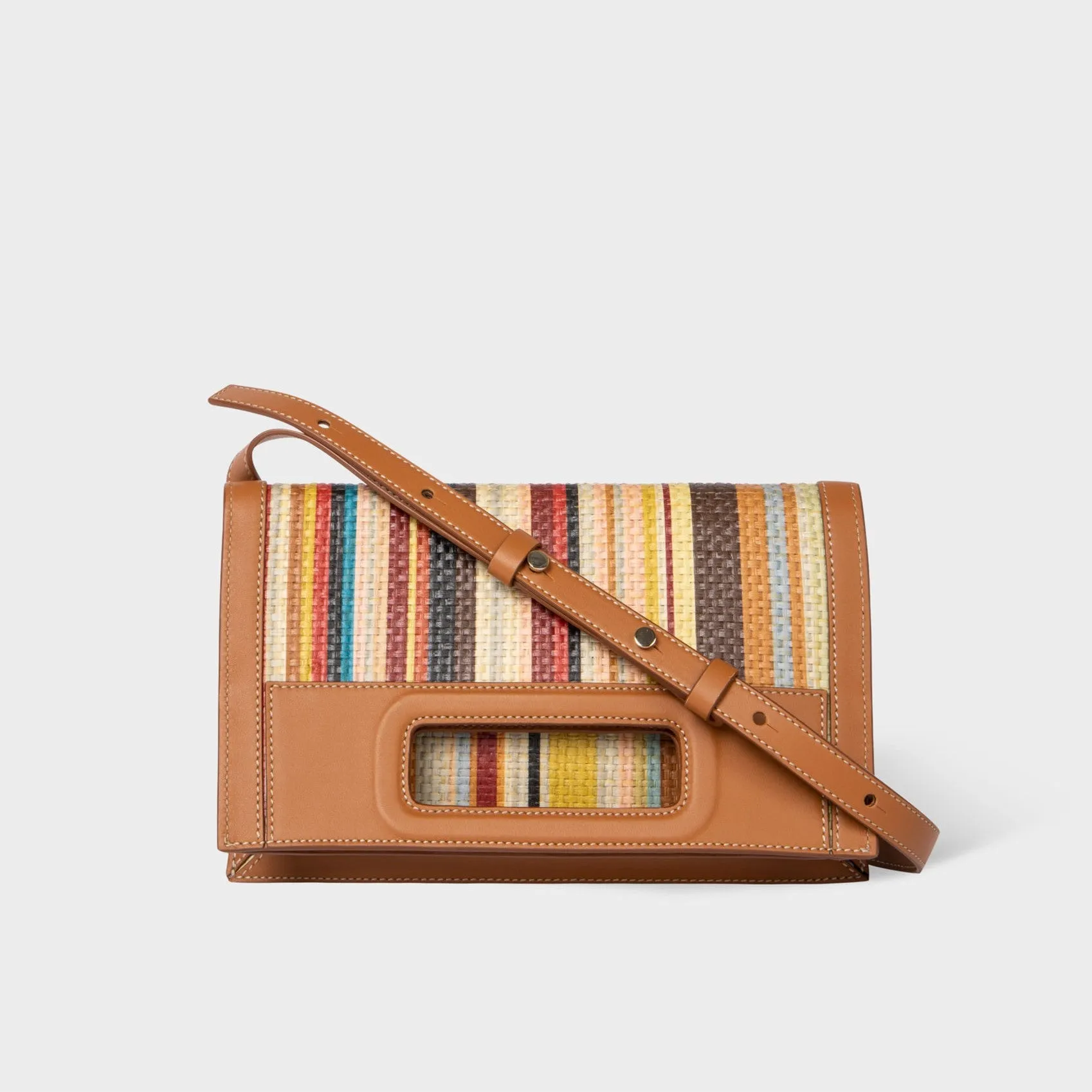 Paul Smith - Signature Stripe Raffia Cross-Body Bag