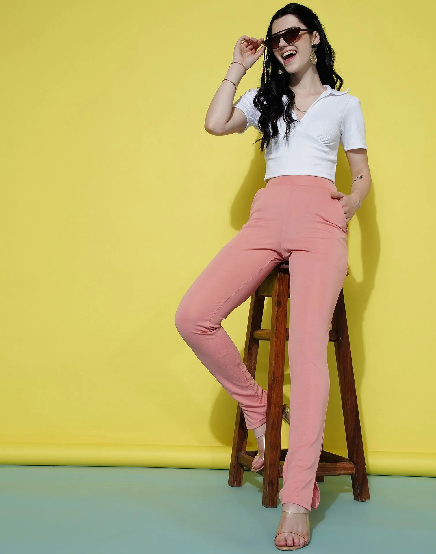 Peach Leggings Fit Pant