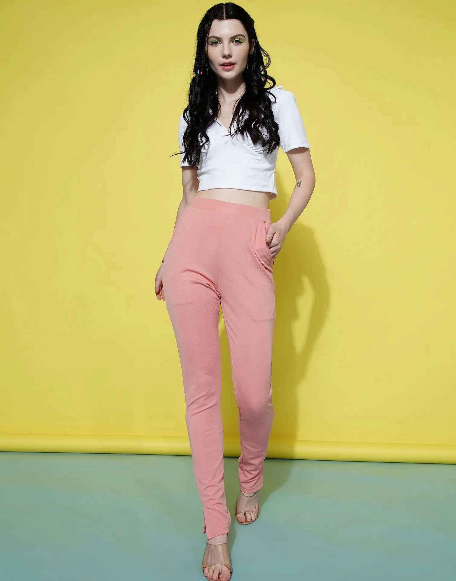 Peach Leggings Fit Pant