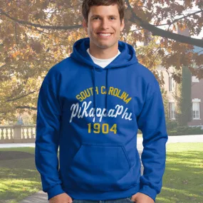 Pi Kappa Phi State and Date Printed Hoody - Gildan 18500 - CAD