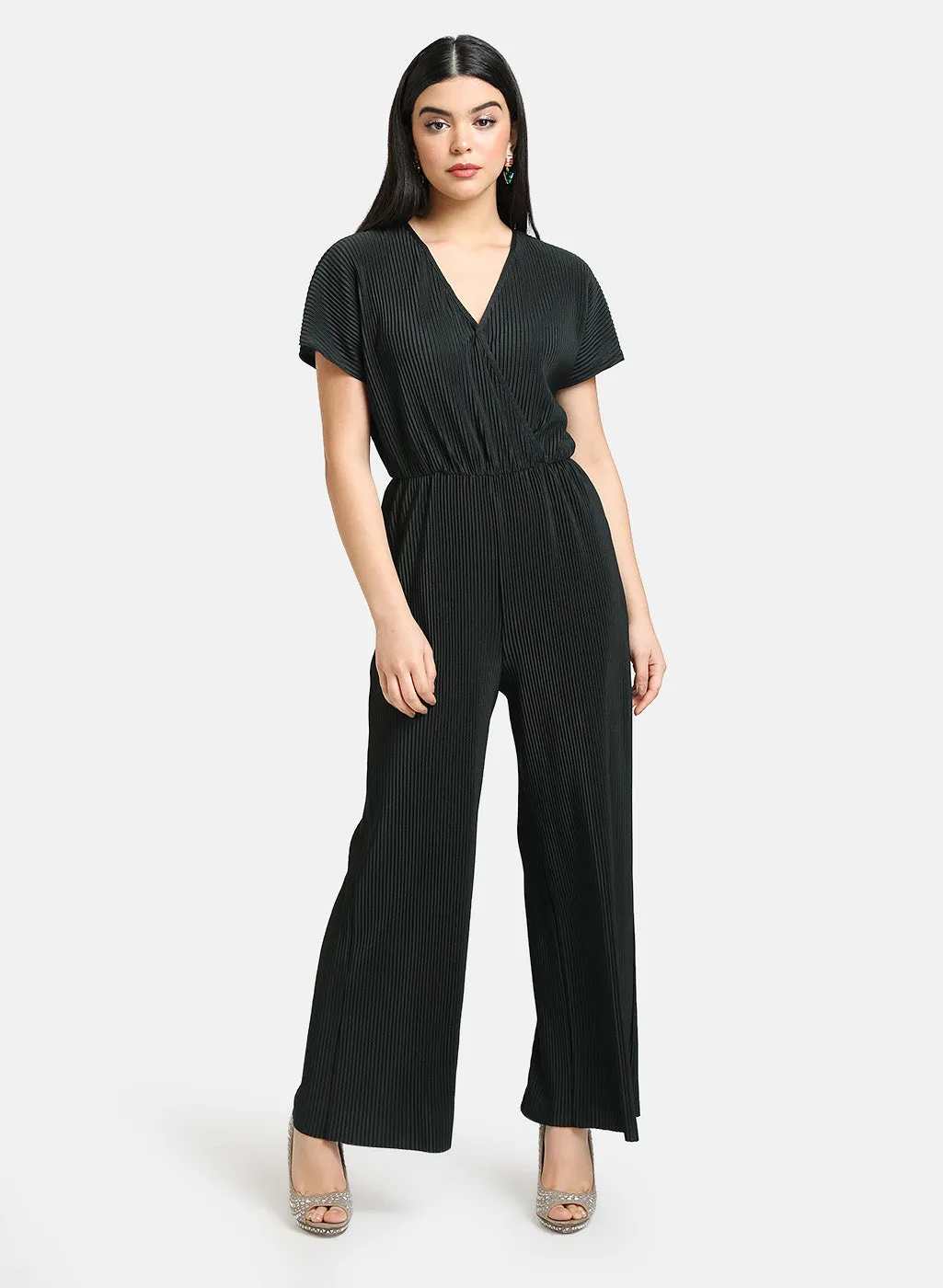 Pleated Jumpsuit With Drop Shoulder