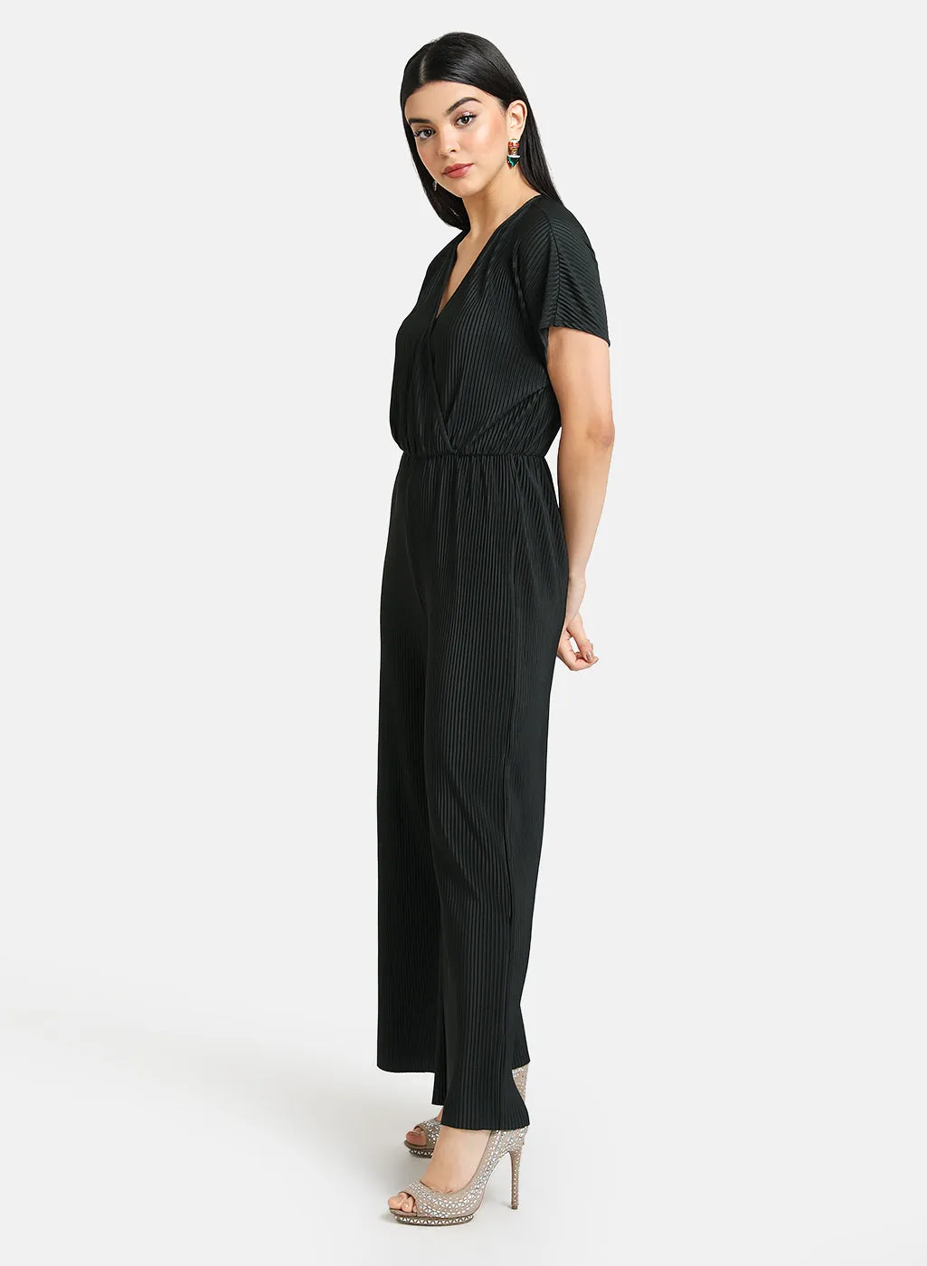 Pleated Jumpsuit With Drop Shoulder