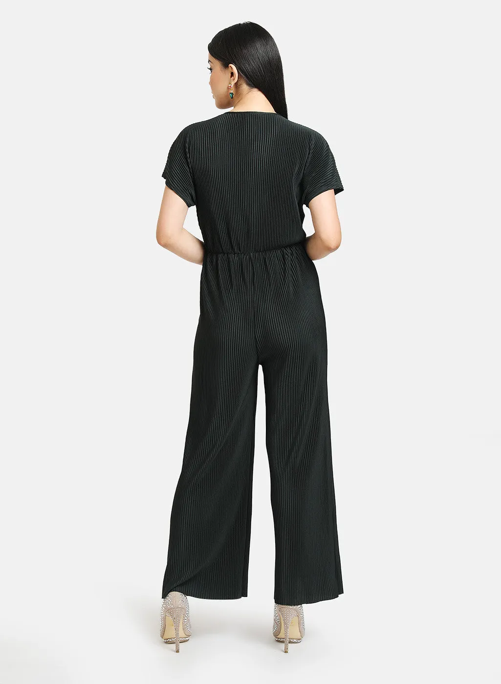 Pleated Jumpsuit With Drop Shoulder