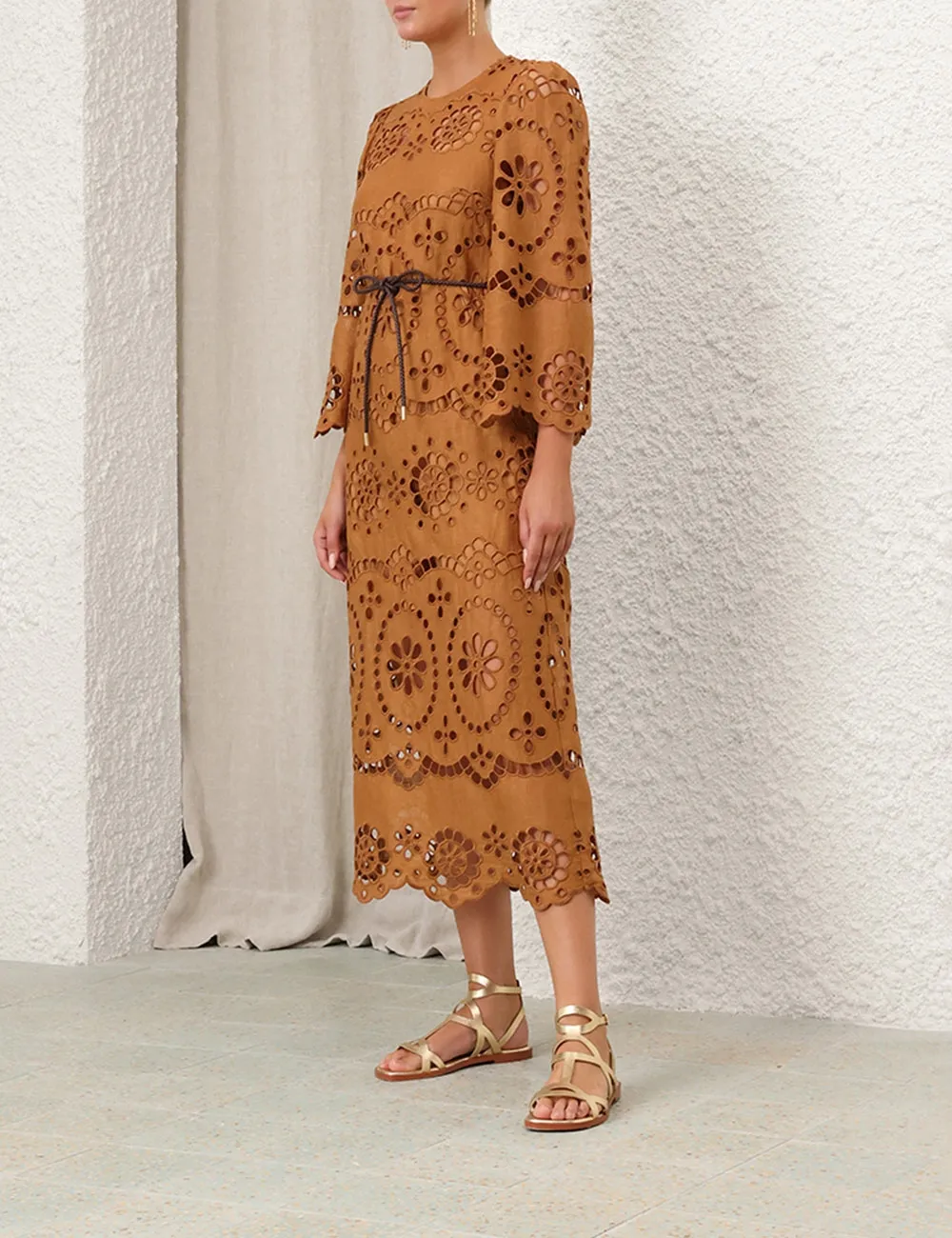 Pop Embroidered Midi Dress