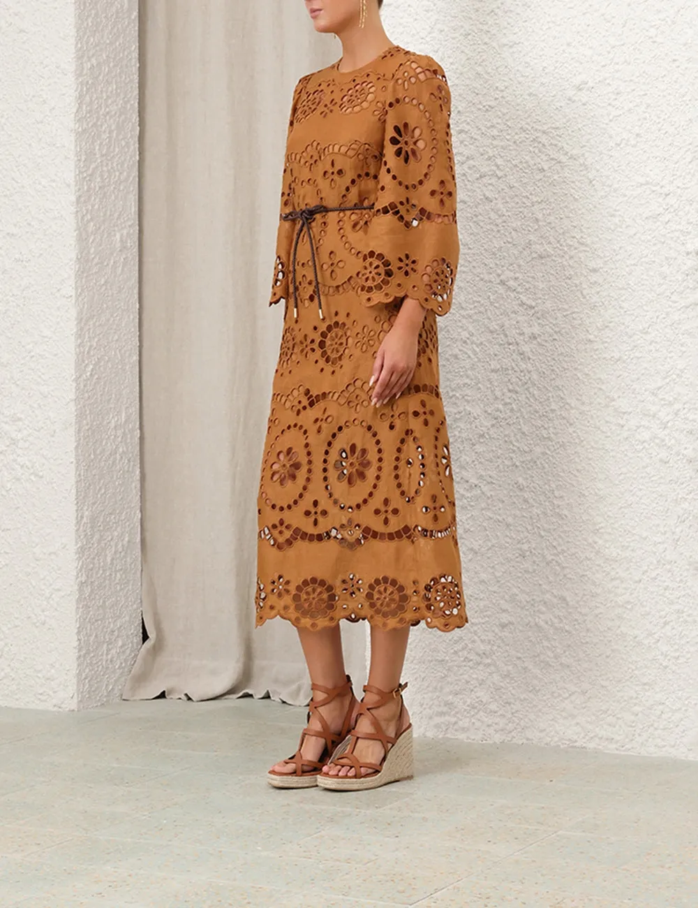 Pop Embroidered Midi Dress