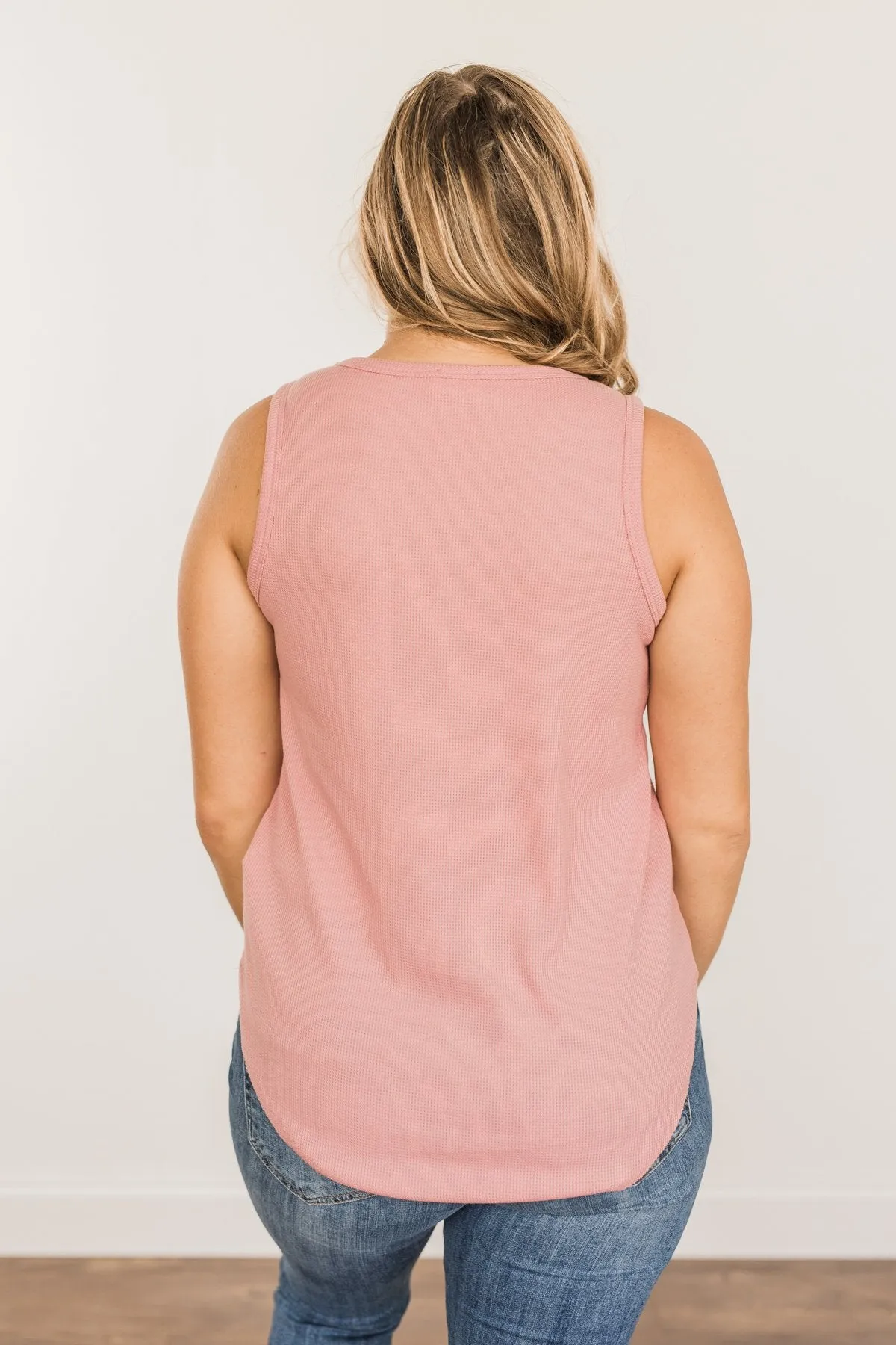 Prove Them Wrong Thermal Knit Tank Top- Dusty Mauve