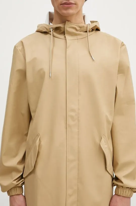 Rains rain jacket 18140 Fishtail Parka beige color