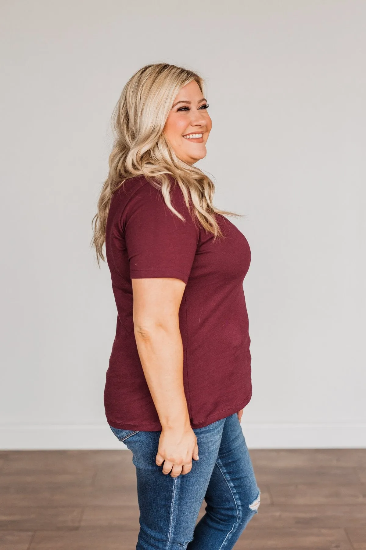 Raise Them Kind Graphic Tee- Maroon