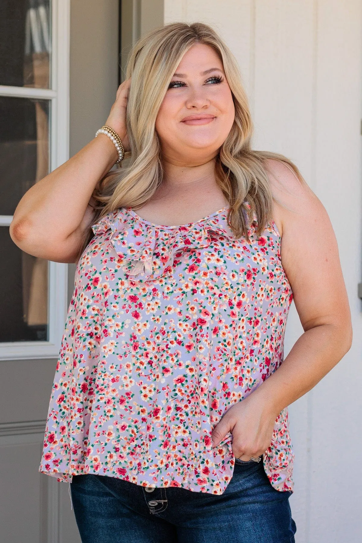 Ready To Blossom Tank Top- Lavender