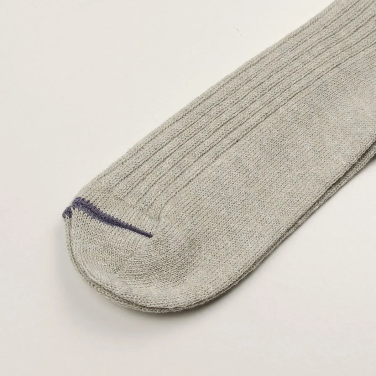 RoToTo - Hemp Organic Cotton Stripe Socks - Gray / Purple Haze