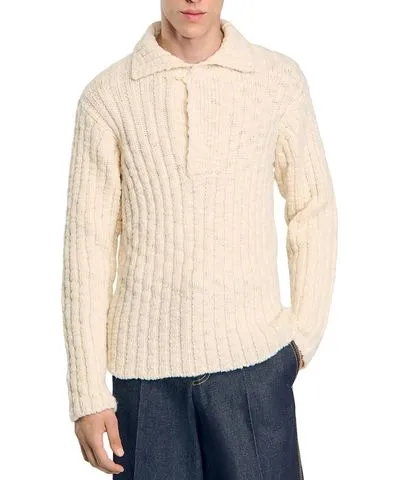 Sandro Wool Wide Collar Sweater