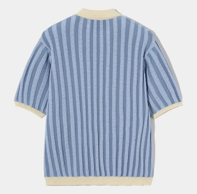 SATUR  |Stripes Unisex Street Style V-Neck Plain Cotton