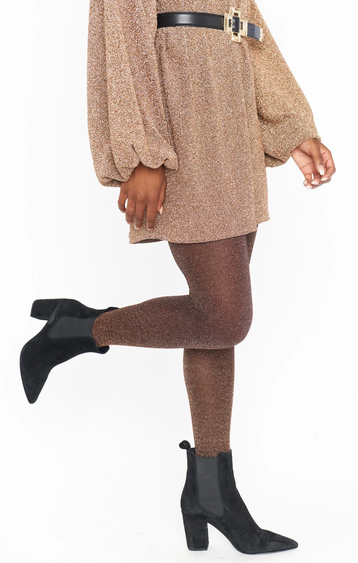 Shimmy Shimmer Tights ~ Copper Sparkle