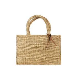 SMALL SUNSET BAG IN RAFFIA Woman Tan