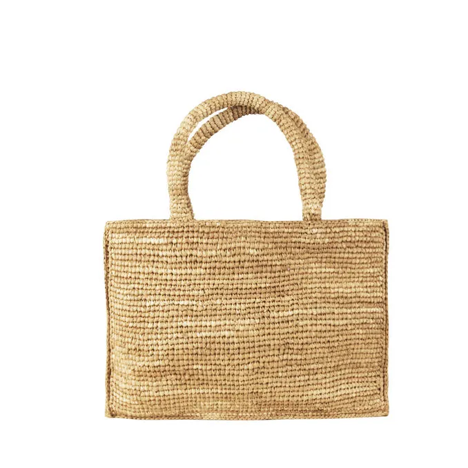 SMALL SUNSET BAG IN RAFFIA Woman Tan