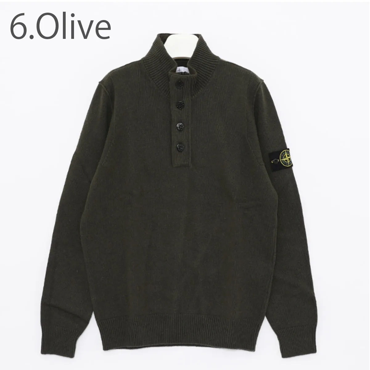 STONE ISLAND  |Wool Street Style Long Sleeves Plain Logo Sweaters