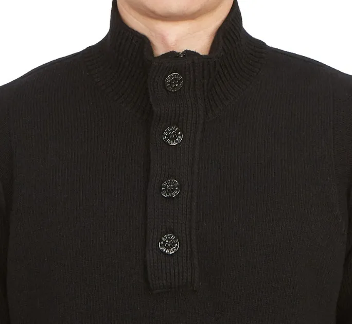 STONE ISLAND  |Wool Street Style Long Sleeves Plain Logo Sweaters