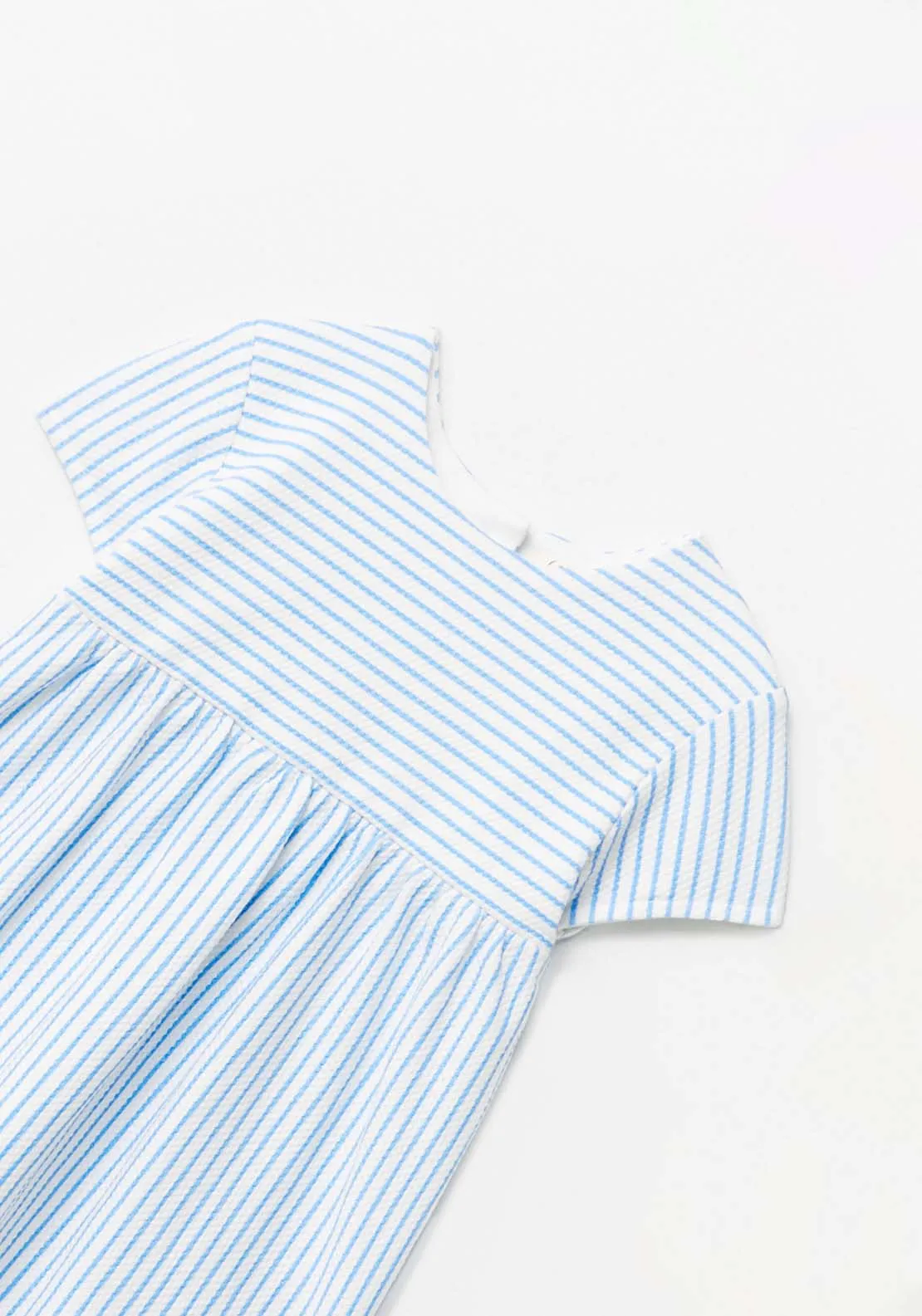 Striped Smock Dress - White