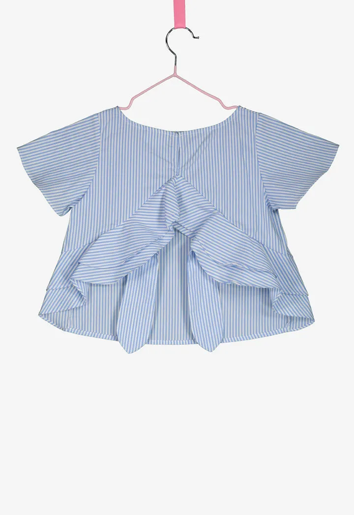 Stripes Layered Frill Back Blouse