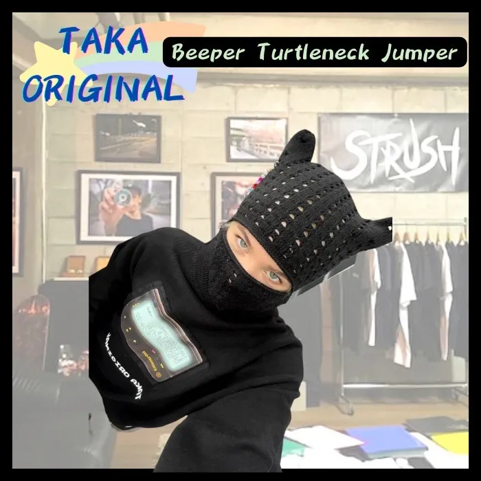 TAKA ORIGINAL  |Tartan Unisex Street Style Long Sleeves Plain Logo Sweaters