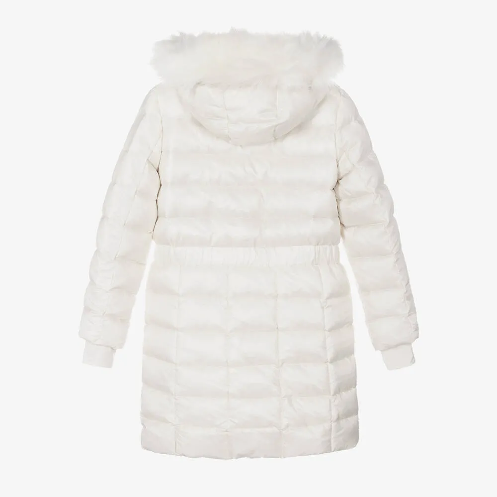 Teen Girls Ivory Down Padded Puffer Coat