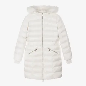 Teen Girls Ivory Down Padded Puffer Coat