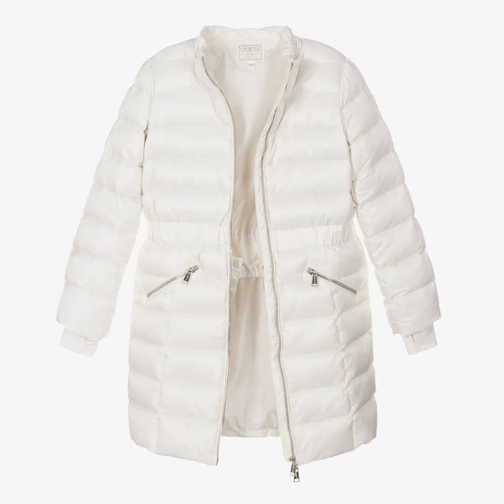 Teen Girls Ivory Down Padded Puffer Coat