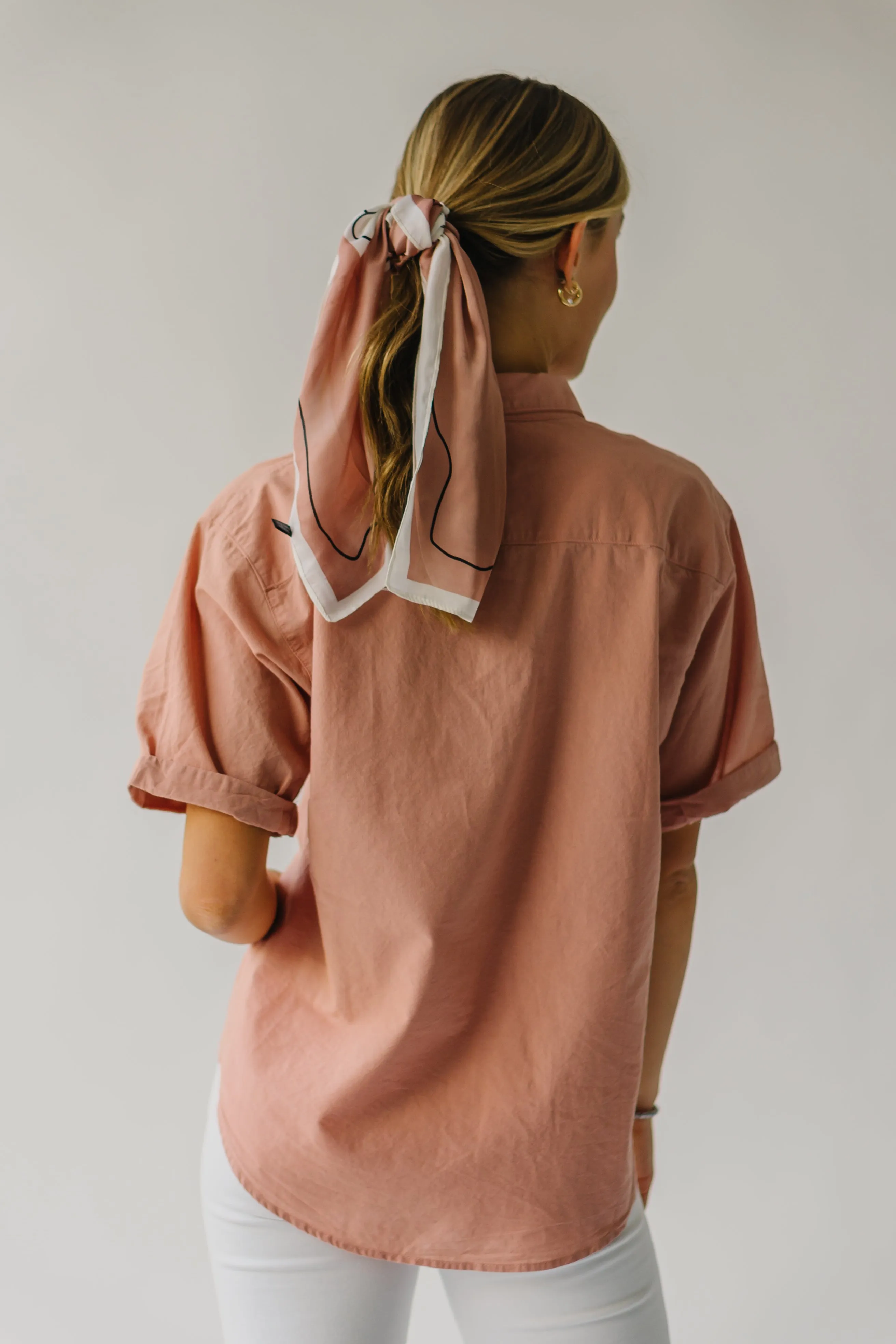 The Rosner Cuff Sleeved Button-Up Blouse in Ginger