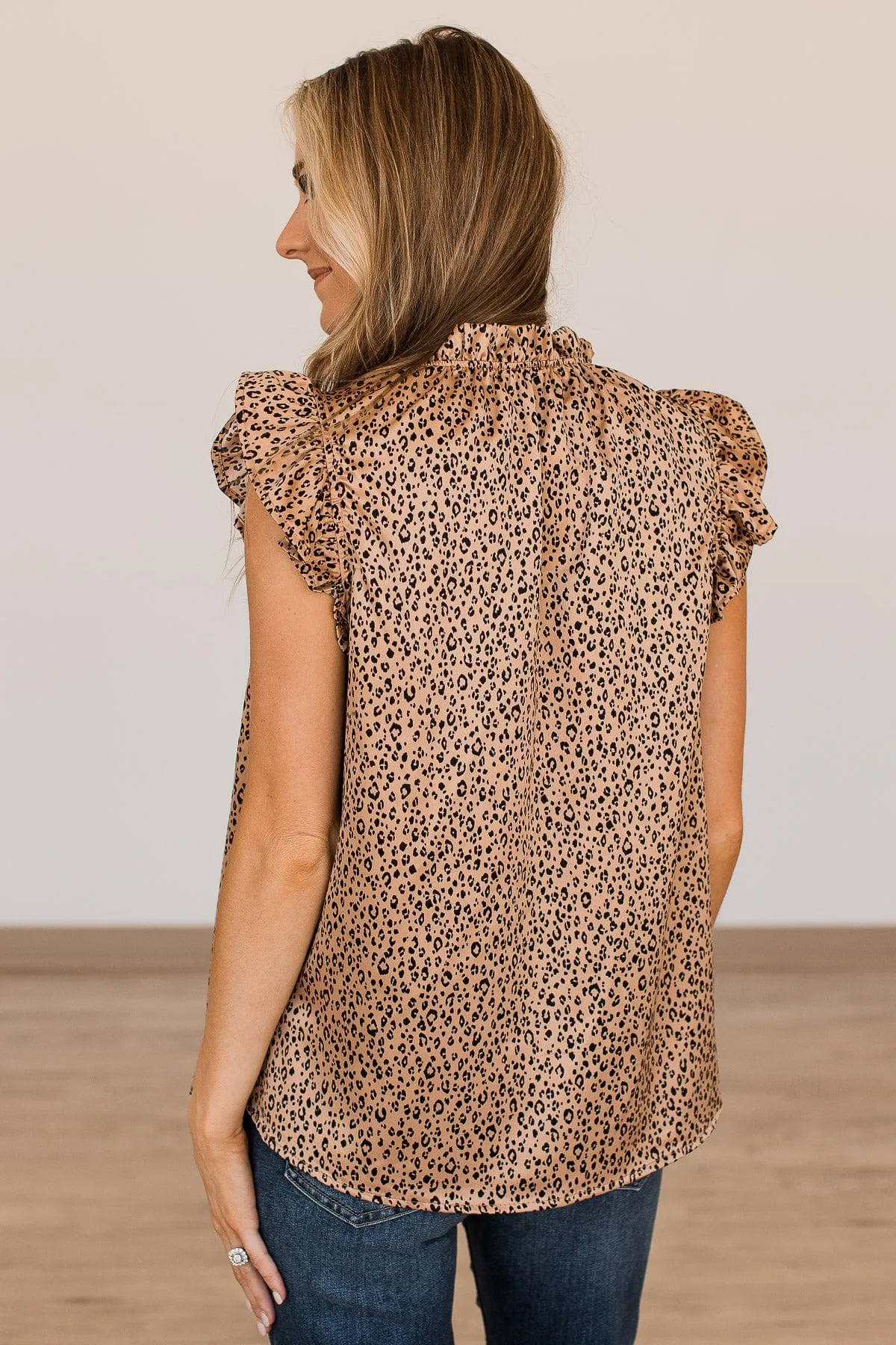 Thinking Of You Animal Print Blouse- Natural