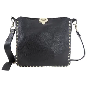 Valentino Rockstud Grained Leather Crossbody Bag