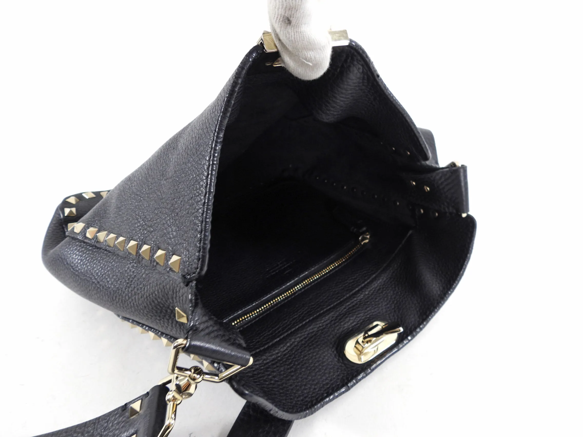 Valentino Rockstud Grained Leather Crossbody Bag