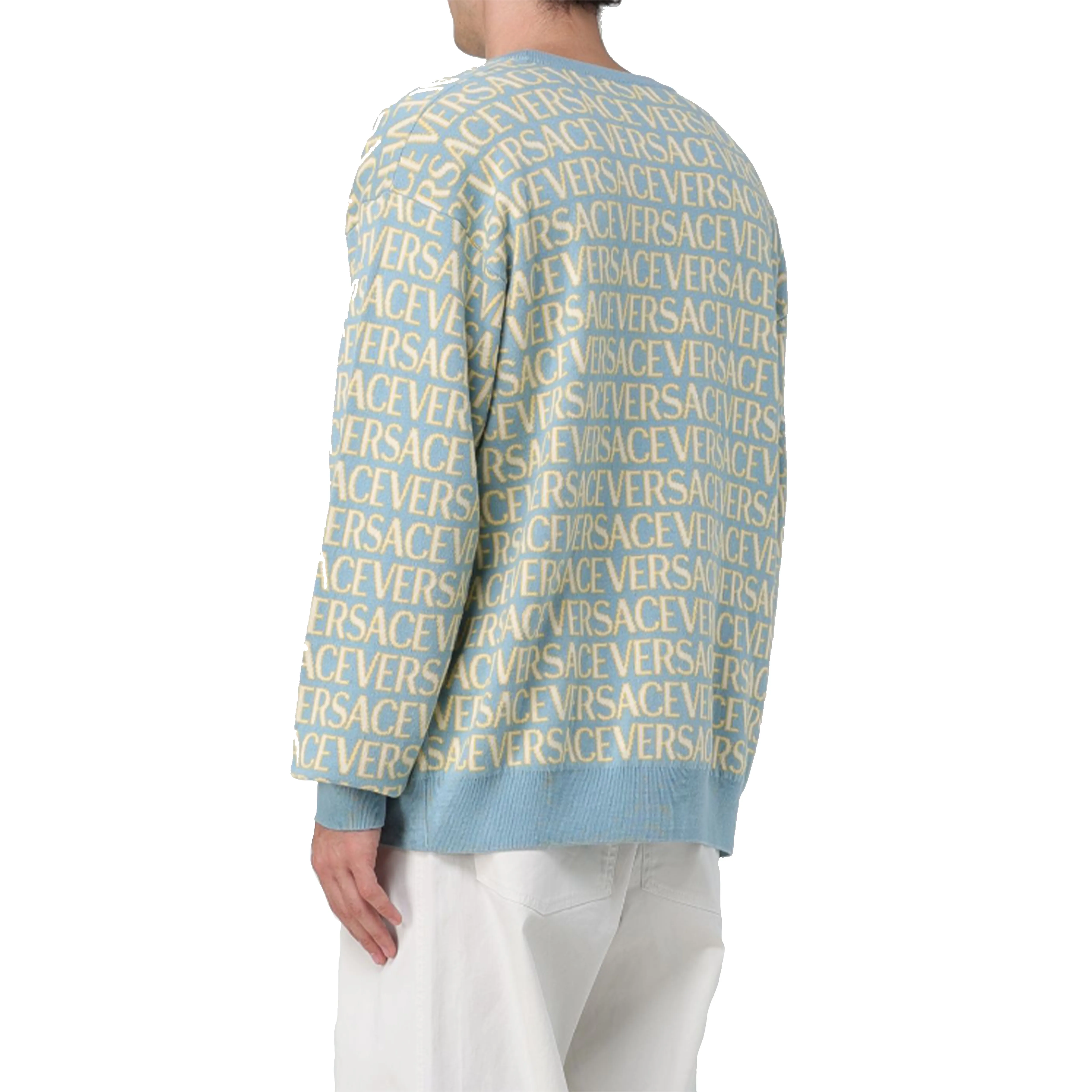 VERSACE  |Crew Neck Street Style Long Sleeves Cotton Logo Luxury