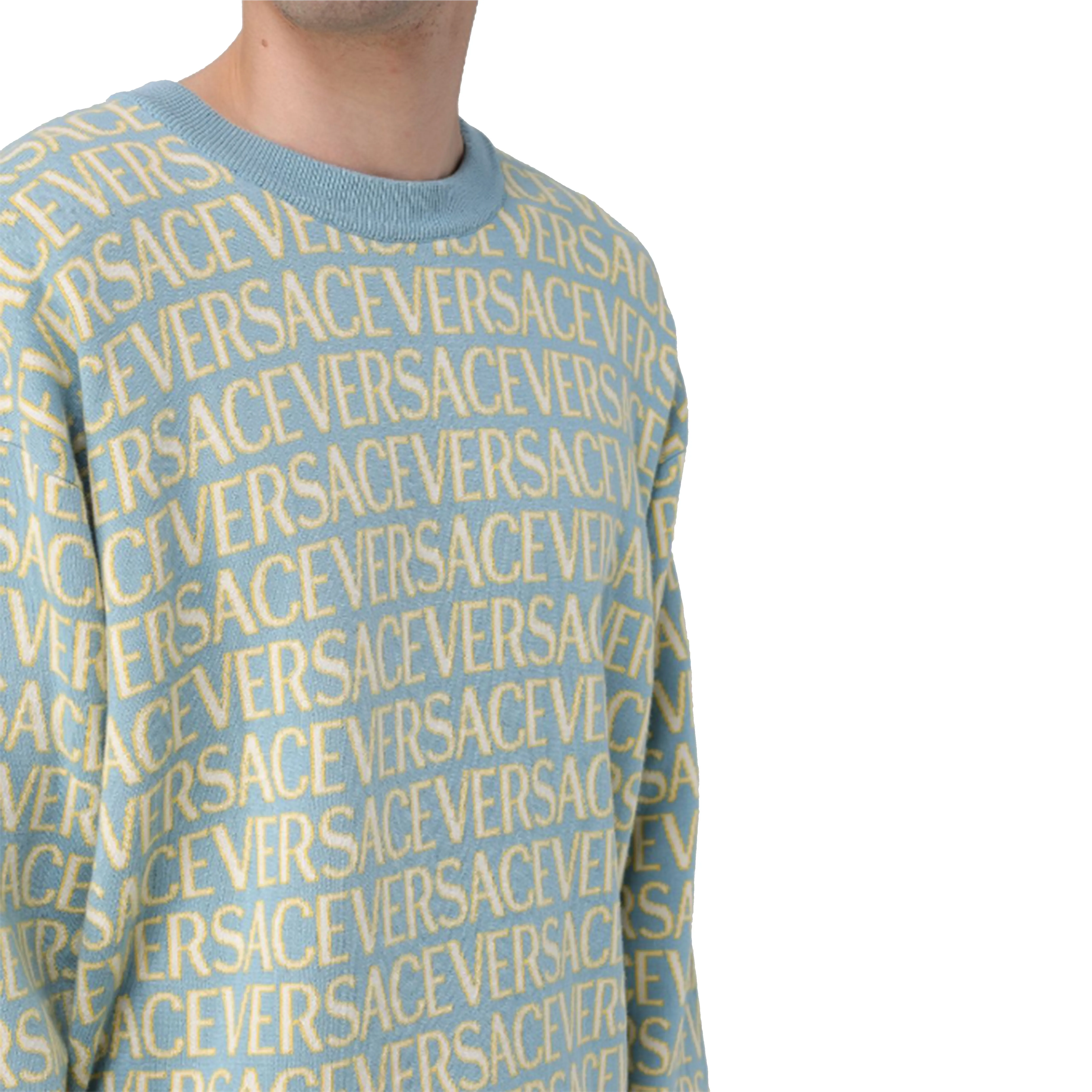 VERSACE  |Crew Neck Street Style Long Sleeves Cotton Logo Luxury