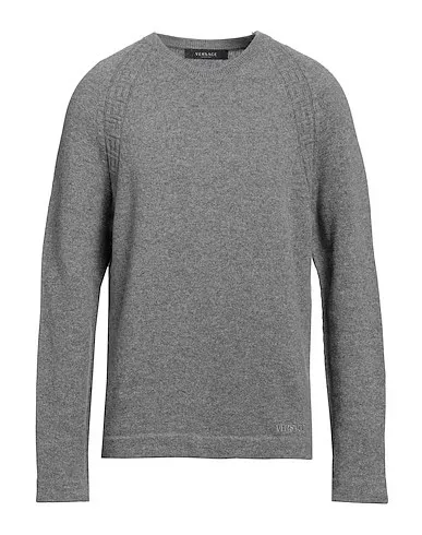 VERSACE  |Unisex Wool Cashmere Street Style U-Neck Long Sleeves Plain