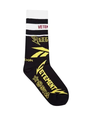 Vetements Logo Printed Ribbed Socks